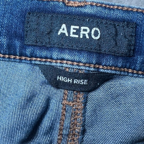 Aero Blue Jeans Womens 6 High Rise Distressed Ripped Edgy Stretch Modern Classic - Picture 12 of 16